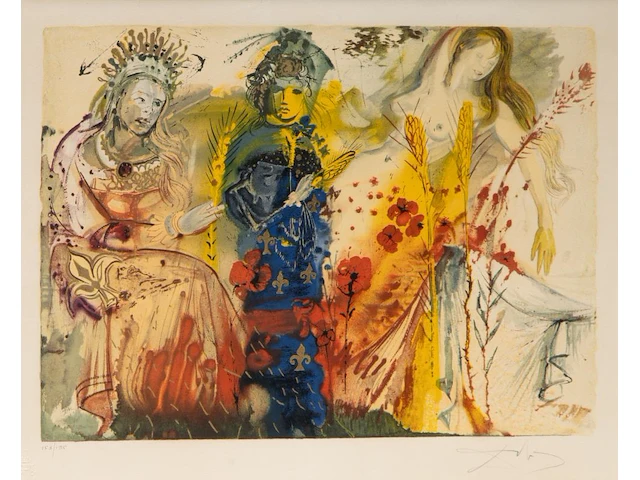 Salvador dali (1904-1989), three of the four seasons (summer, autumn and winter), lithograph on arches, n° 158/195 sheet size 55 x 67 cm. (21.64 x 26.37 in.) - afbeelding 18 van  19