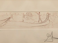 Salvador dali (1904-1989), 'visions of venice' (1976), etching, n° 72/99 7.5 x 30 cm. (2.95 x 11.81 in.), frame: 30.5 x 50.5 cm. (12.00 x 19.87 in.)