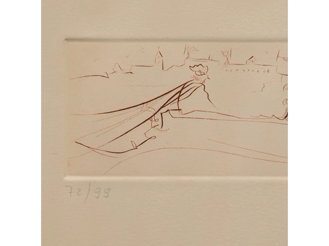 Salvador dali (1904-1989), 'visions of venice' (1976), etching, n° 72/99 7.5 x 30 cm. (2.95 x 11.81 in.), frame: 30.5 x 50.5 cm. (12.00 x 19.87 in.) - afbeelding 5 van  5