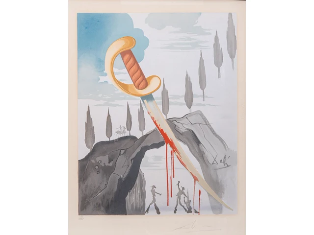 Salvador dali (1904-1989), 'whoever carries off carmen must pay with his life', lithograph, n° civ/cxxv 54 x 43 cm. (21.26 x 16.92 in.), frame: 87 x 71 cm. (34 1/4 x 27.94 in.) - afbeelding 1 van  7