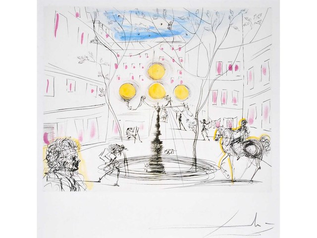 Salvador dali (naar) - place fürstenberg - printografie - afbeelding 1 van  5