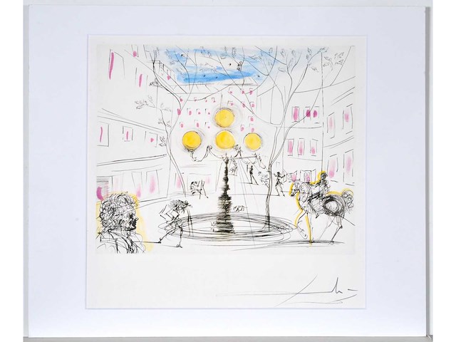 Salvador dali (naar) - place fürstenberg - printografie - afbeelding 2 van  5