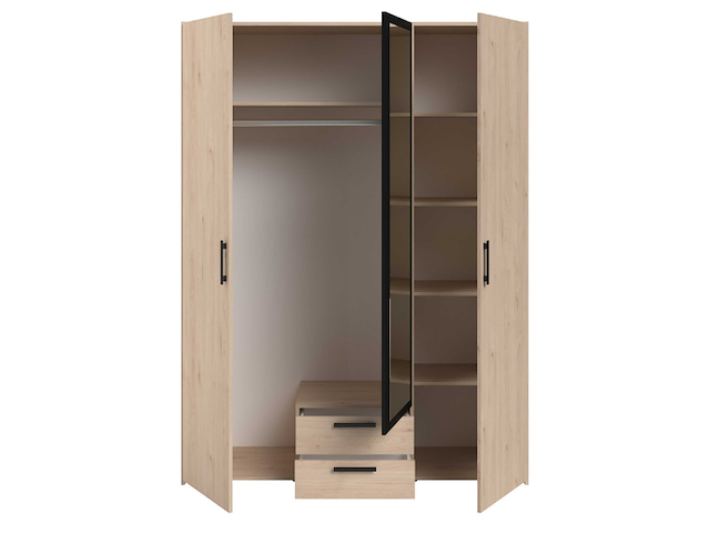 Salvador kledingkast met spiegel - modern design voor je kleding - afbeelding 2 van  7