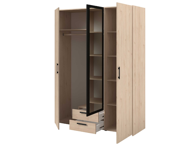 Salvador kledingkast met spiegel - modern design voor je kleding - afbeelding 3 van  7