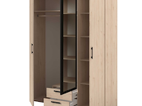 Salvador kledingkast met spiegel - modern design voor je kleding - afbeelding 3 van  7