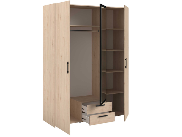 Salvador kledingkast met spiegel - modern design voor je kleding - afbeelding 4 van  7
