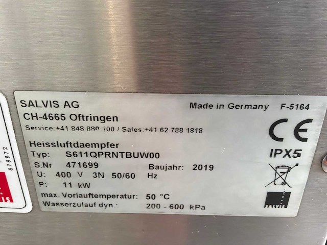 Salvis - s611qprntbuwoo - combisteamer cucina evo showroom model - afbeelding 5 van  5