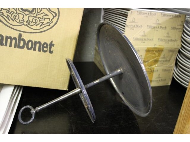 Sambonet zilveren koekjes schaal 2 etages - afbeelding 5 van  6