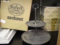Sambonet zilveren koekjes schaal 2 etages - afbeelding 1 van  6