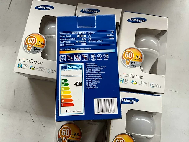 Samsung led 60w warm wit lichtbron e27 (6x) - afbeelding 3 van  3