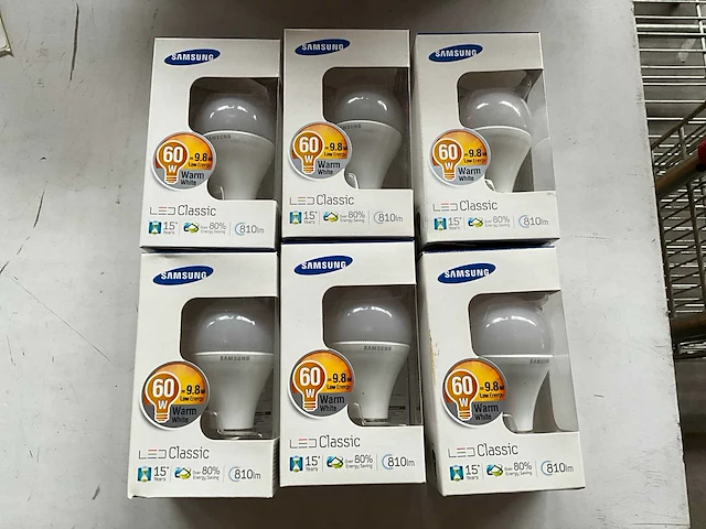 Samsung led 60w warm wit lichtbron e27 (6x) - afbeelding 1 van  3