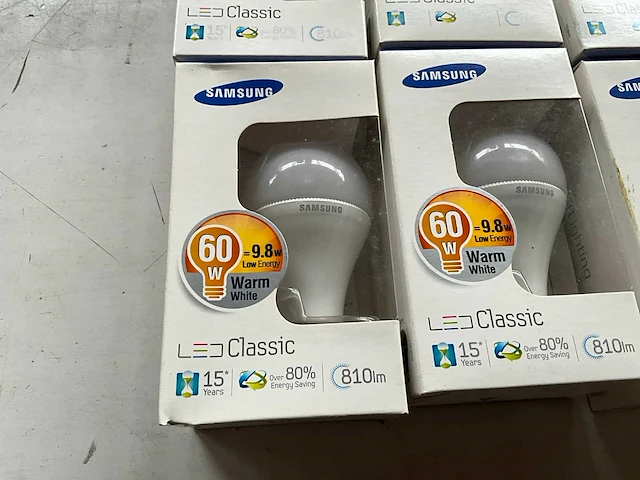 Samsung led 60w warm wit lichtbron e27 (6x) - afbeelding 2 van  3