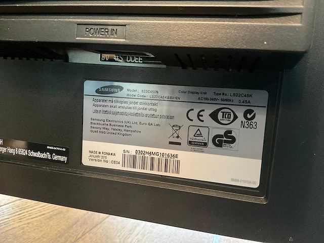Samsung ls22c45k 22” monitor (3x) - afbeelding 4 van  4