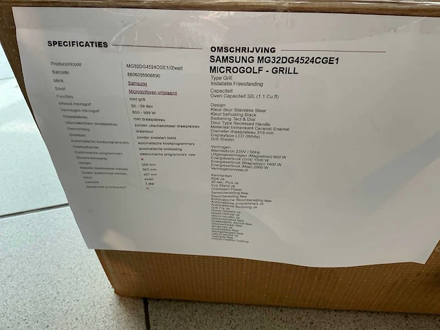 Samsung mg32dg4524cge1 grill magnetron - afbeelding 2 van  6