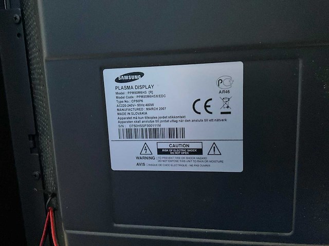 Samsung ppm50m6hsx 50” plasma tv - afbeelding 2 van  2