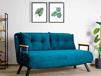 Sando 2-zits slaapbank | metalen frame | petrolgroen