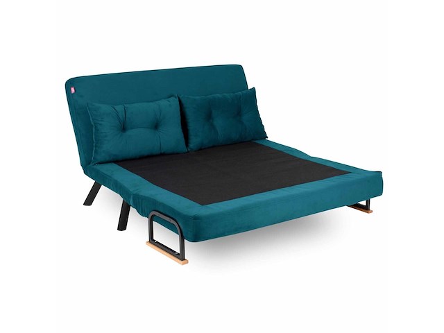 Sando 2-zits slaapbank | metalen frame | petrolgroen - afbeelding 3 van  7