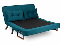 Sando 2-zits slaapbank | metalen frame | petrolgroen - afbeelding 3 van  7
