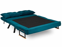 Sando 2-zits slaapbank | metalen frame | petrolgroen - afbeelding 4 van  7