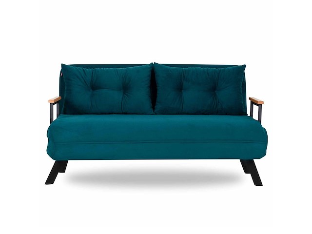 Sando 2-zits slaapbank | metalen frame | petrolgroen - afbeelding 5 van  7