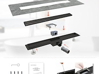 Sanitemodar doucheafvoer (zwart) - afbeelding 2 van  5