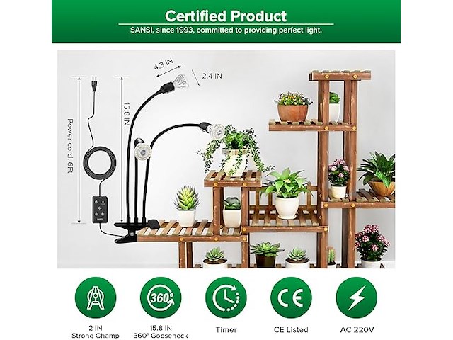 Sansi led-plantenlamp - afbeelding 3 van  5