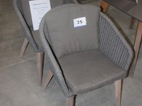 Santander dining chair teak mid grey rope with 2 cushions - rope | santander dining chair teak mid grey rope with 2 cushions - rope - afbeelding 1 van  2