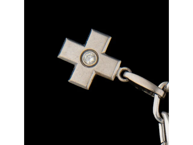 Santos de cartier charm bracelet in 18ct white gold, with diamond charms, weight: 37,8 g (+) - afbeelding 12 van  18