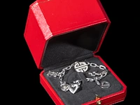 Santos de cartier charm bracelet in 18ct white gold, with diamond charms, weight: 37,8 g (+) - afbeelding 17 van  18