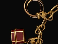 Santos de cartier charm bracelet in 18ct yellow gold, with diamond charms, weight: 46,3 g (+) - afbeelding 3 van  16