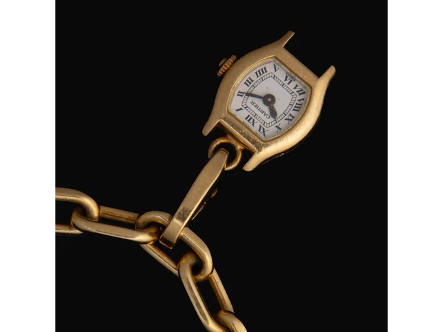Santos de cartier charm bracelet in 18ct yellow gold, with diamond charms, weight: 46,3 g (+) - afbeelding 13 van  16
