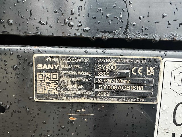 Sany - 2022 - sy80u - midigraafmachine - afbeelding 11 van  42