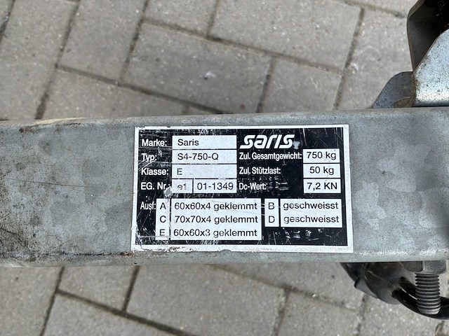 Saris bagagetrailer s4-750-q wagentrailer - afbeelding 7 van  28