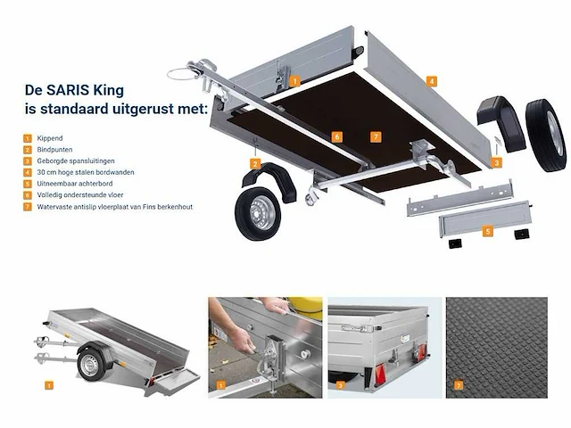 Saris king xl 226 126 750kg - aanhangwagen - afbeelding 8 van  20