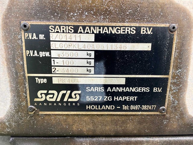 Saris pk40a kipper aanhangwagen - afbeelding 21 van  21