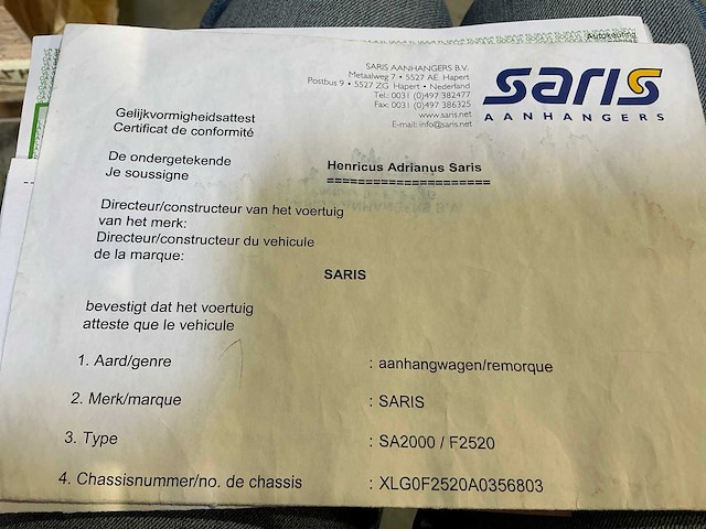 Saris sa2000 aanhangwagen - afbeelding 13 van  21