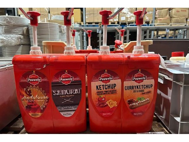 Sauzen, 4 dubbele sausdispensers - afbeelding 2 van  4