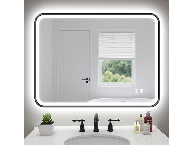 S'bagno rechthoekige badkamerspiegel met verlichting (80 x 60 cm) - afbeelding 1 van  8