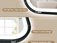 S'bagno rechthoekige badkamerspiegel met verlichting (80 x 60 cm) - afbeelding 3 van  8