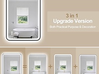 S'bagno rechthoekige badkamerspiegel met verlichting (80 x 60 cm) - afbeelding 5 van  8