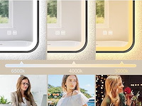 S'bagno rechthoekige badkamerspiegel met verlichting (80 x 60 cm) - afbeelding 6 van  8