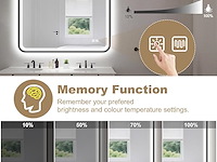 S'bagno rechthoekige badkamerspiegel met verlichting (80 x 60 cm) - afbeelding 8 van  8