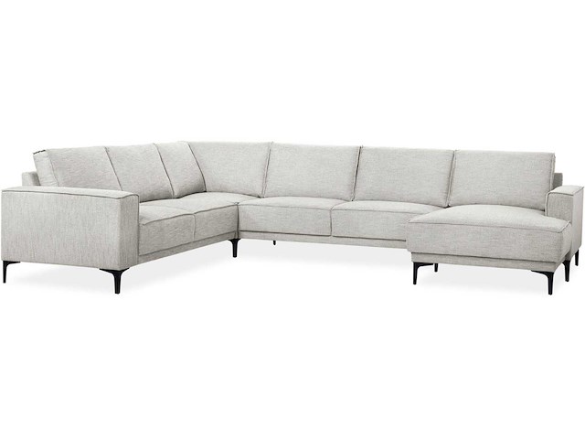 Scandinavische rechte panoramische bank - gestructureerde stof - afbeelding 2 van  8