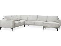 Scandinavische rechte panoramische bank - gestructureerde stof - afbeelding 2 van  8