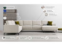 Scandinavische rechte panoramische bank - gestructureerde stof - afbeelding 3 van  8