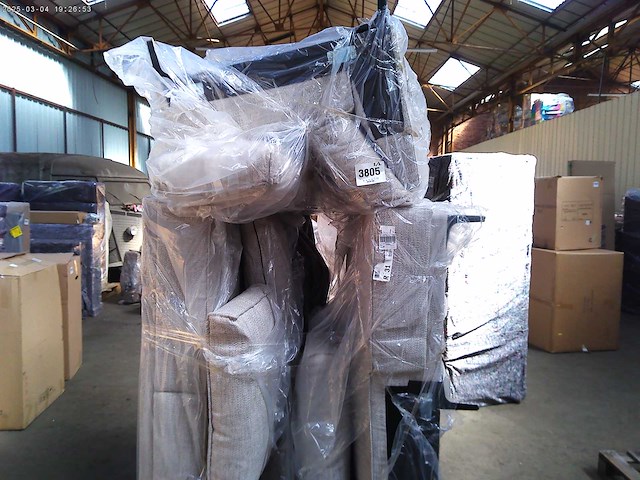 Scandinavische rechte panoramische bank - gestructureerde stof - afbeelding 8 van  8