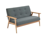 Scandinavische stijl 2-zitter bank met armleuningen - afbeelding 3 van  6