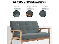 Scandinavische stijl 2-zitter bank met armleuningen - afbeelding 5 van  6