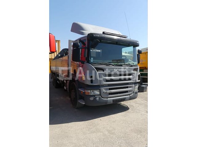 Scania prt (p380) (2008-532,638 km) zij-platte vrachtwagen met kraan)(vin: xlep6x20005199804) - afbeelding 15 van  80