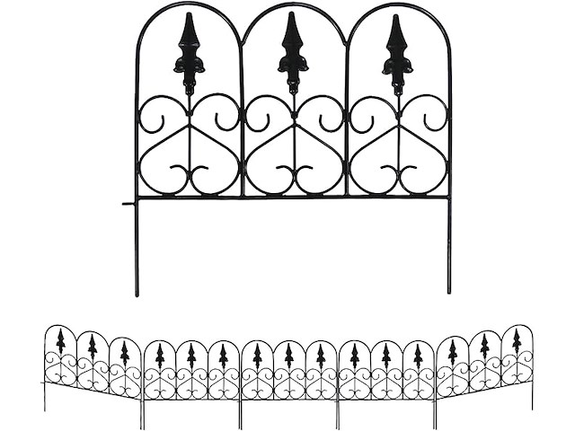 Scendor 15-delige decoratieve tuinafscheiding van metaal, 45 cm hoog x 50 cm breed - afbeelding 1 van  6